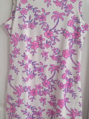 MAHI GOLD Ryder Dress,  Pink & Periwinkle Flowers And Tropical Leaf